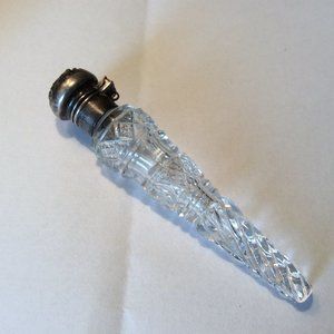 Sterling Silver/Crystal Vintage Victorian Perfume Flask